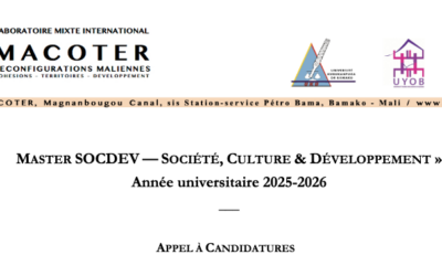 APPEL À CANDIDATURES